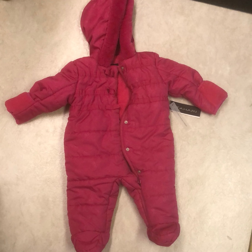 Pink baby Tahari snow suit